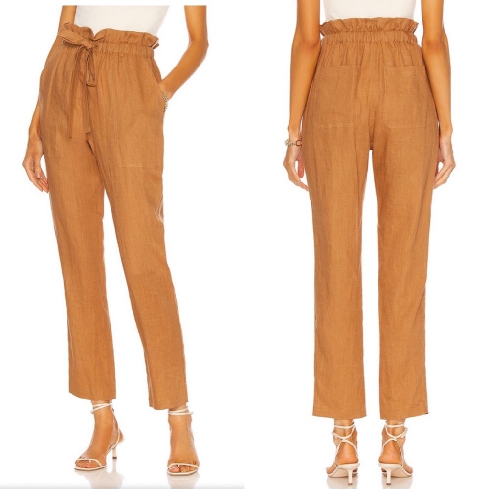 A.L.C. Women’s Callum pants cafe paper bag 100% linen pant size 8 NWT granola